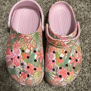 Pink floral crocs Sold Out Size 9